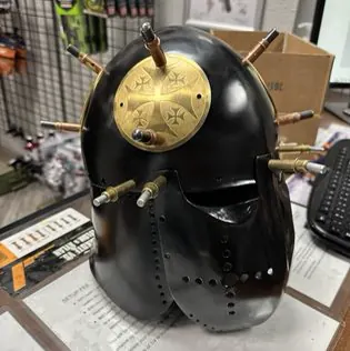 A protective helmet with a custom Cerakote treatment.