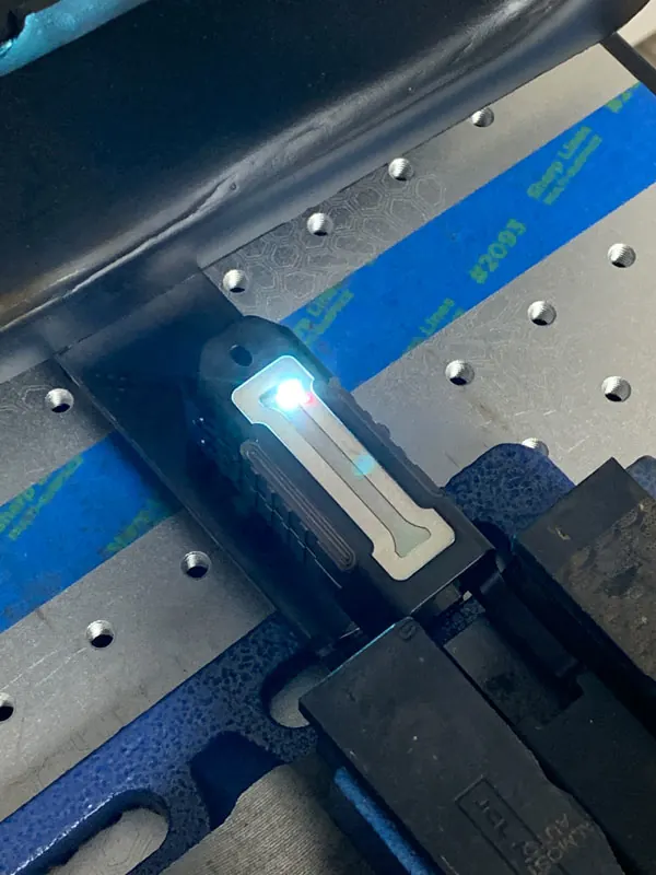 Personalized laser engraving on a customer-supplied item.