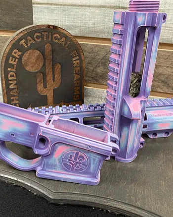 A full-platform color package on an AR-style firearm.