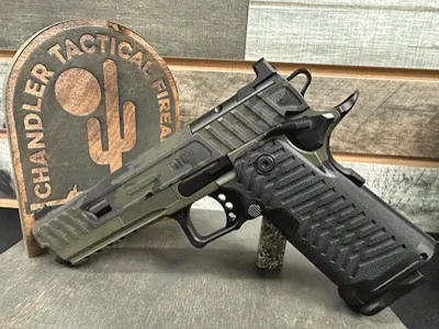 A tactical slide, barrel, and finish package.